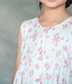Button Down Little Pink Flower Dress (White)