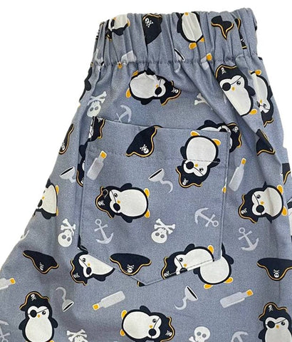 Pirate Penguin Pull Up Shorts (Grey)