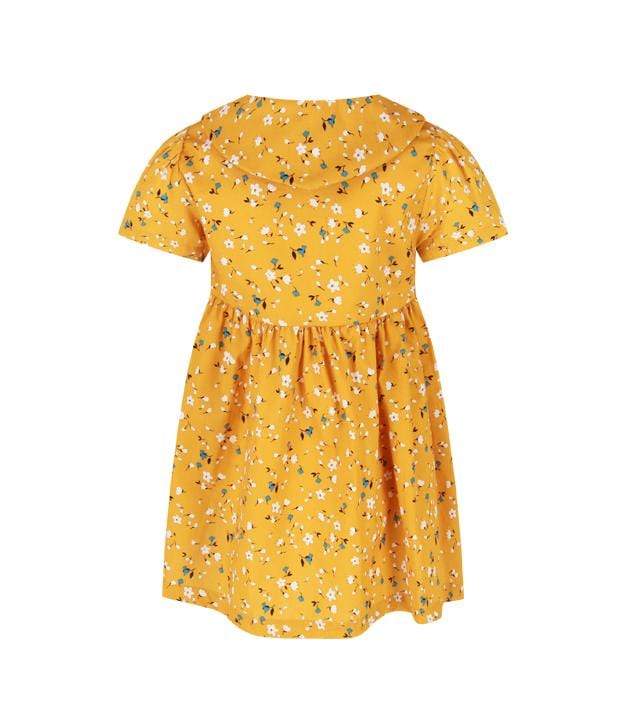 Quinn Round Collar Baby Dress - Mustard