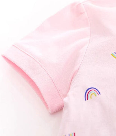 Rainbow Cotton Polo Dress