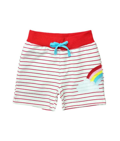 Rainbow Drawstring Cotton Shorts
