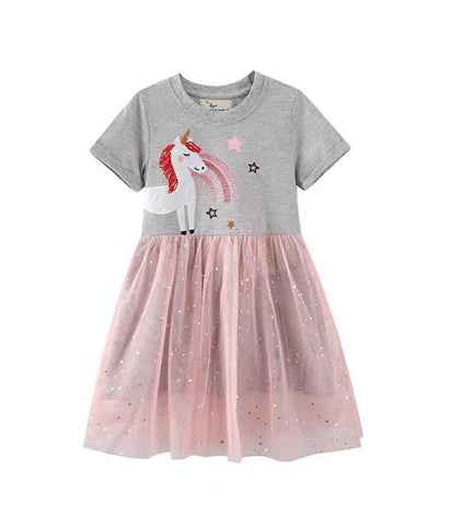 Unicorn &  Rainbow Glittery Tutu Dress