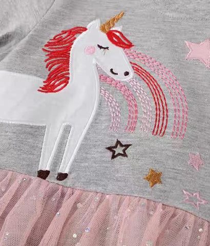Unicorn &  Rainbow Glittery Tutu Dress