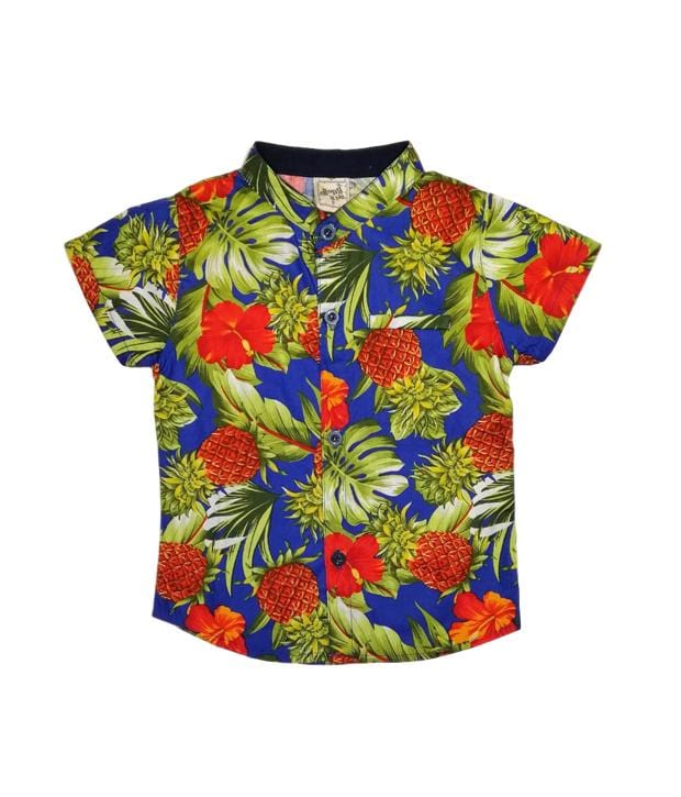 Mandarin Collar Shirt - Pineapple