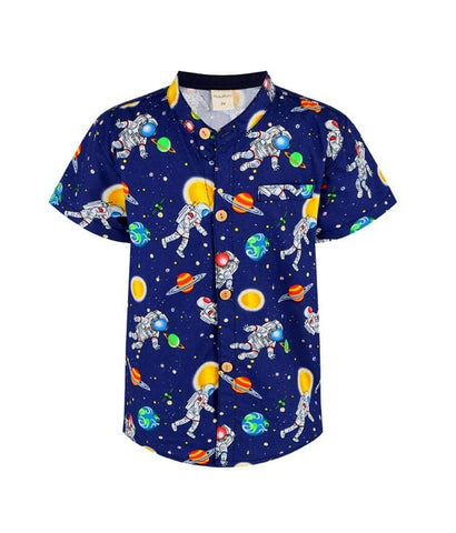 Mandarin Collar Shirt - Spaceman