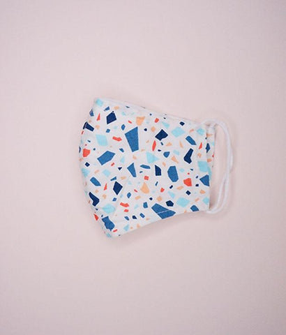 Reusable Kid's Fabric Face Mask With Filter Slot - Terrazzo