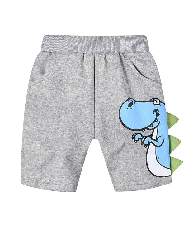 Toothy Dino Cotton Shorts