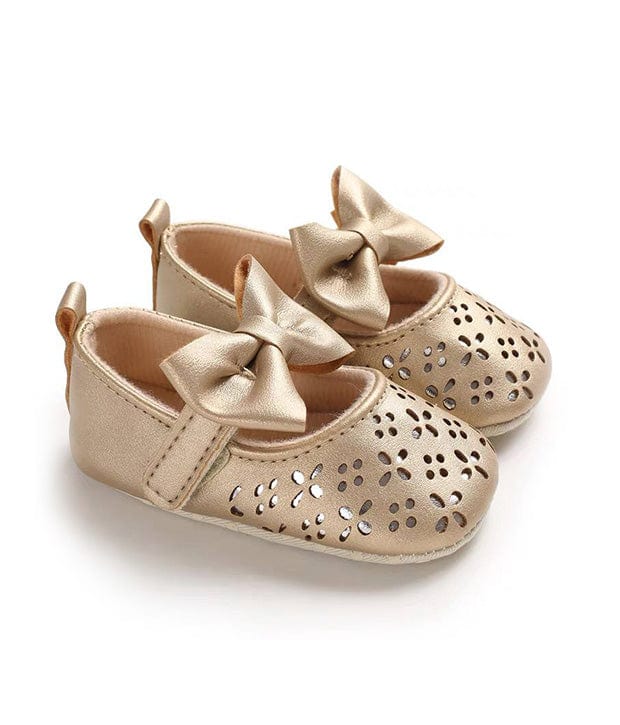 Valerie Ribbon Pre Walker Baby Shoes - Gold (BBS0009)