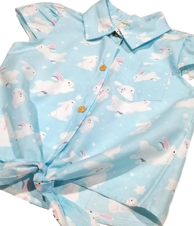 Fluffy Bunny Knot Sleeveless Shirt